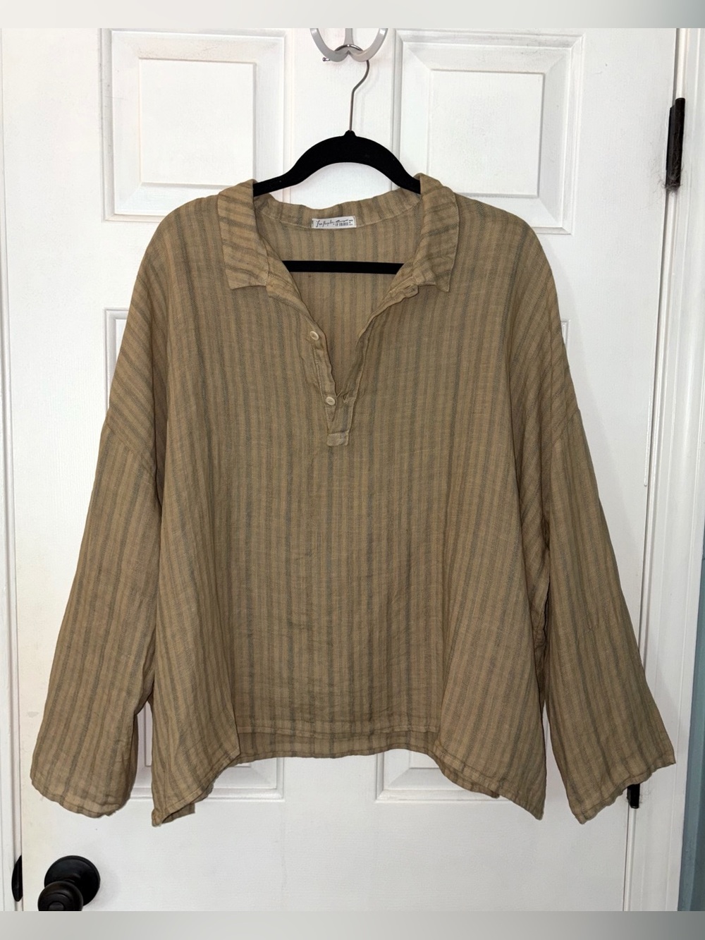 Free People x CP Shades Lissa Linen Stripe Shirt MSRP $248